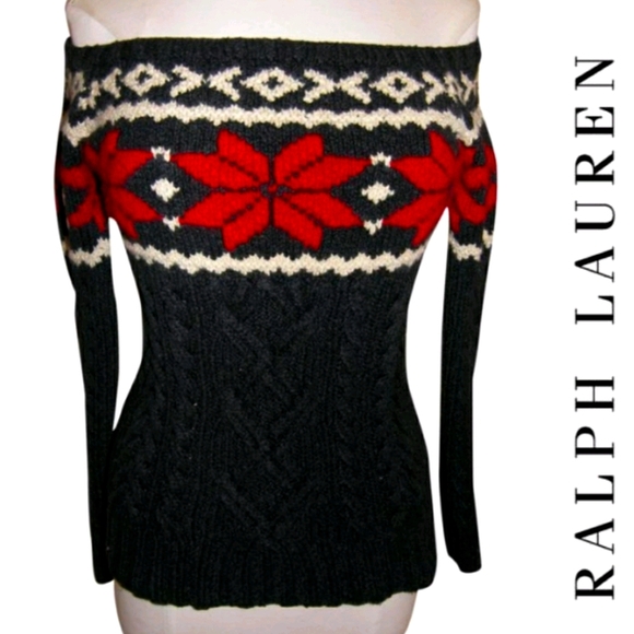 Ralph Lauren Sweaters - Ralph Lauren Off Shoulder Cashmere Knit Sweater